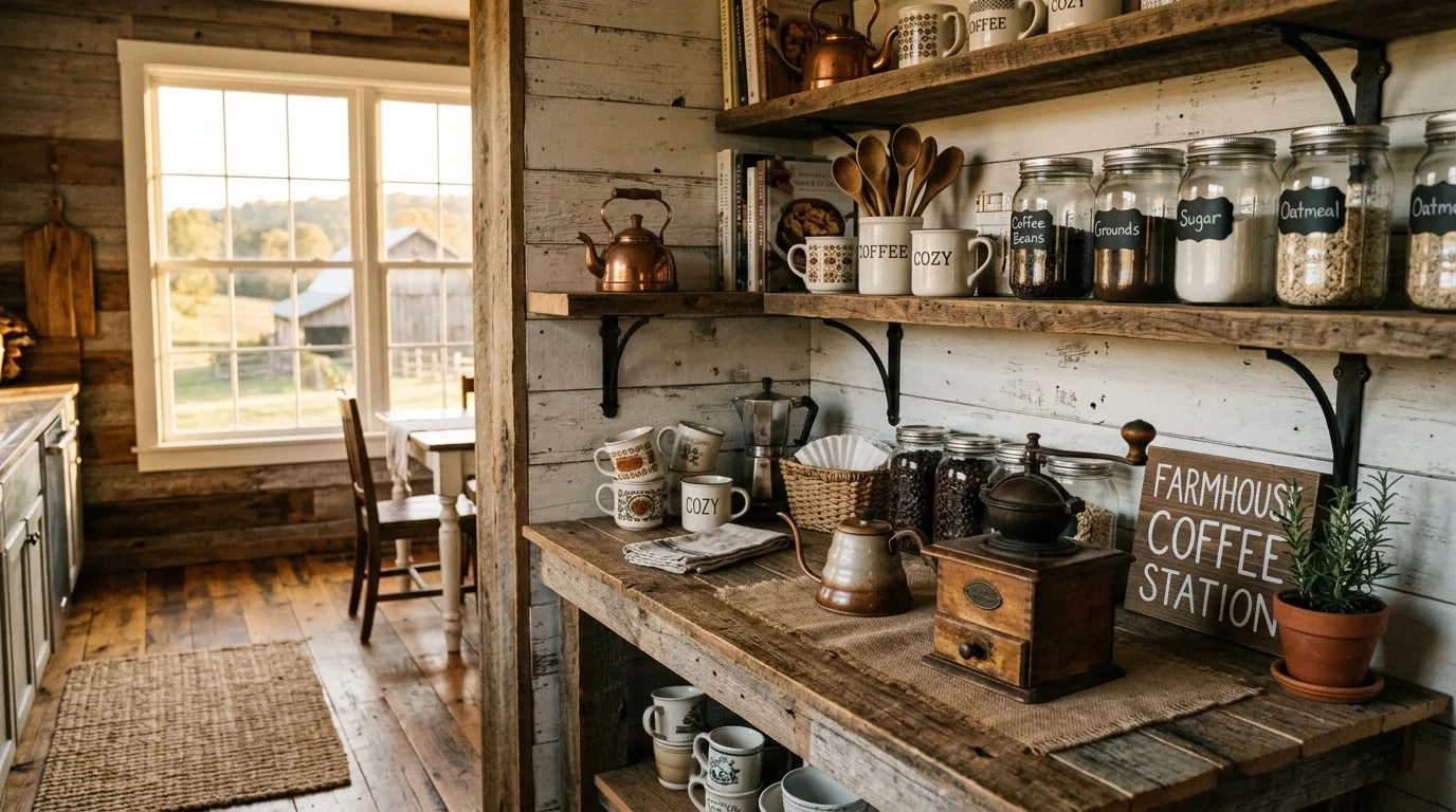 Rustic Farmhouse Coffee Station